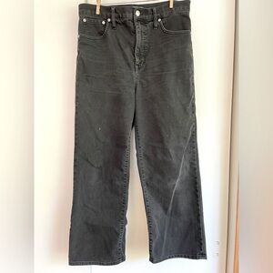 Madewell Slim Wide Leg Cropped Jean Black 30